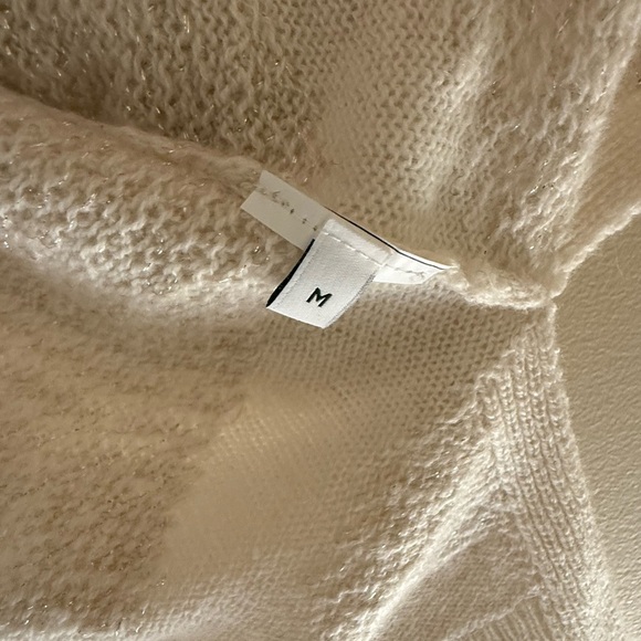 LAFAYETTE 148 NEW YORK Ivory Metallic Spiral Cashmere Crewneck Sweater - Picture 8 of 9